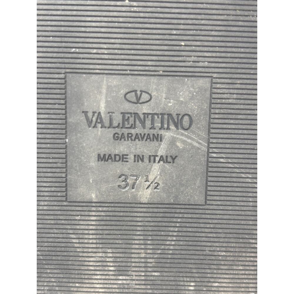 Authentic Valentino One Stud Rockstud Two Strap Sandal Black Gold Size 37.5 Dad - Picture 11 of 16